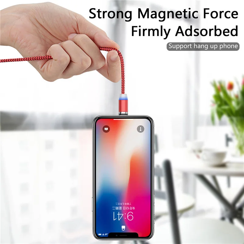 Магнитный кабель USB Type C 1 м 2 для Huawei P30 Samsung Micro быстрой зарядки usb шнур iphone 11