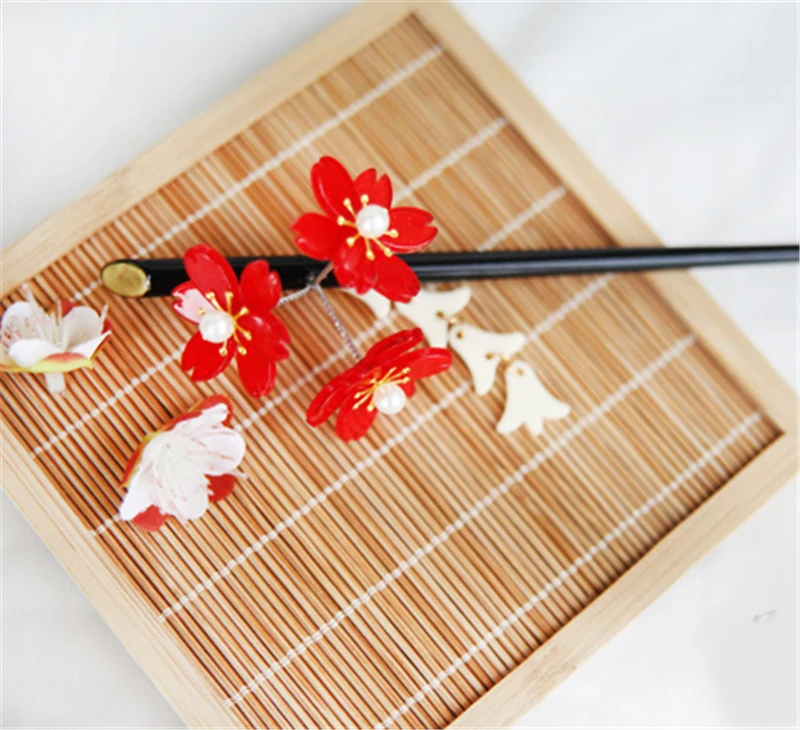 1 шт. заколка для волос в японском стиле с бусинами девочек кимоно ханьфу косплей