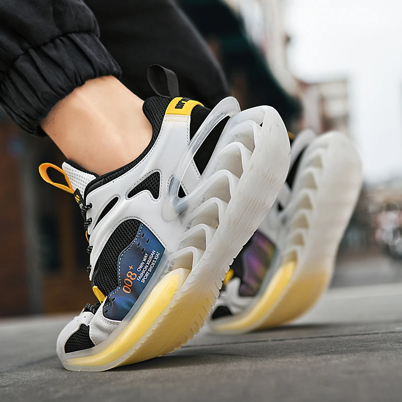 

New Trendy Breathable Running Shoes for Men High Top Thick Sole Sneakers Fitness Sport Shoes Outdoor Walking Jogging Zapatillas