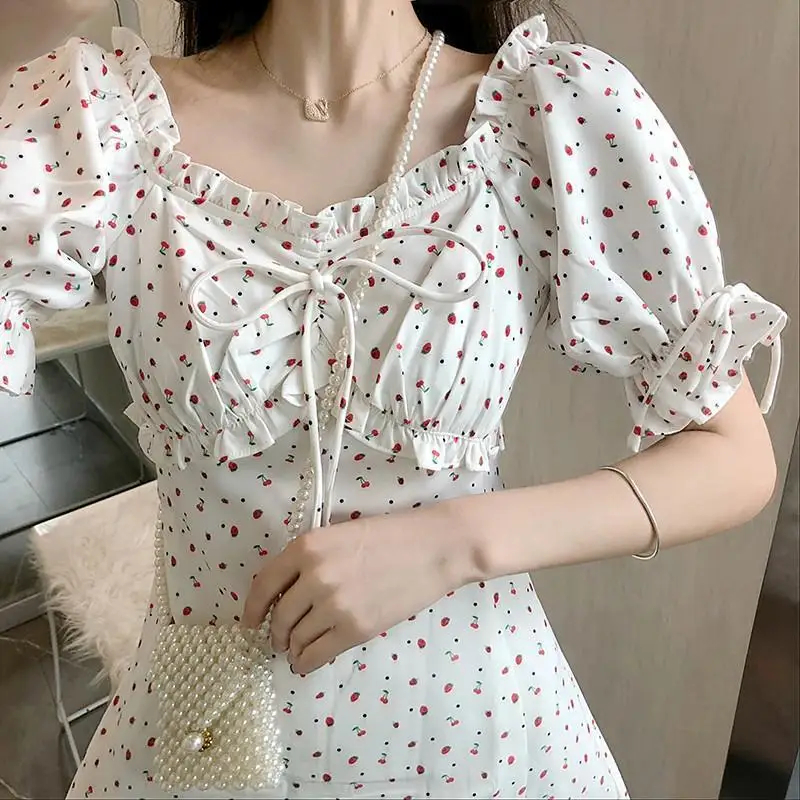

Floral Dress New Lovely Princess Dress Spring Summer Clothes Printing Flowers Women Dresses Girls Dress Female Clothing 2021