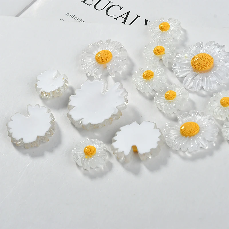 Японский ромашка Scrub прозрачный желе цветок патч DIY ручной работы серьги