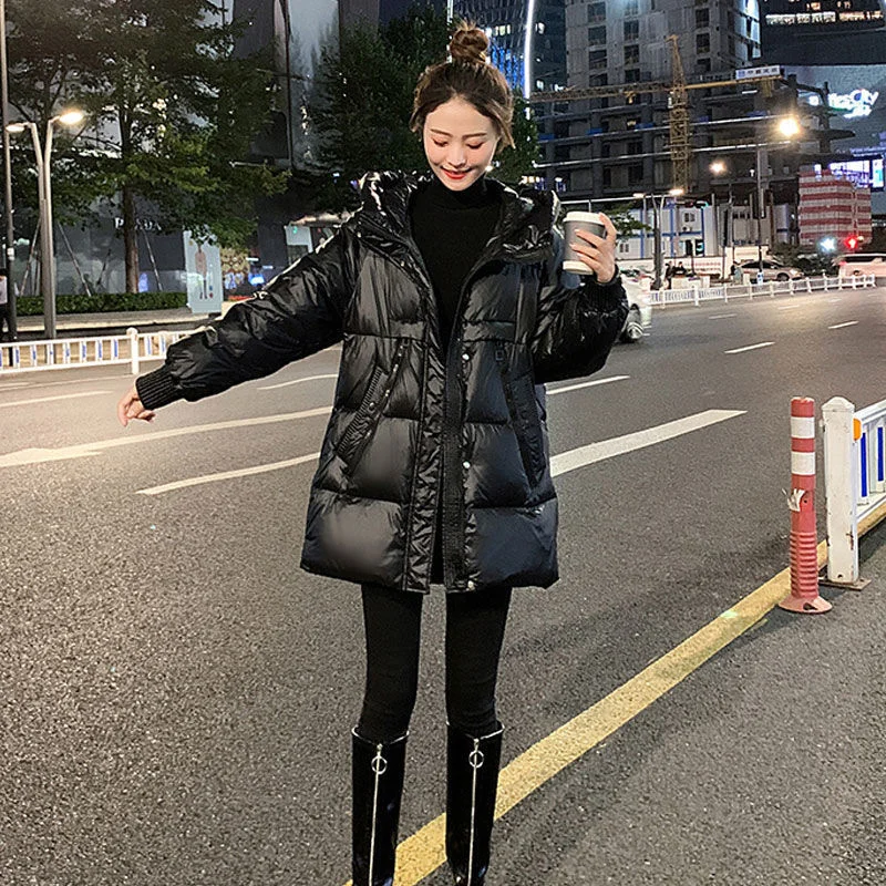 

Winter Cotton Streetwear Puffy Oversized Warm Jacket Parka Feminina Women Coat Tops Female Coats Harajuku Outerwear Snow Wear