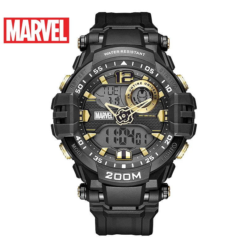 MARVEL Iron Man кварцевые наручные часы мужские роскошные DISNEY 200Bar водонепроницаемые