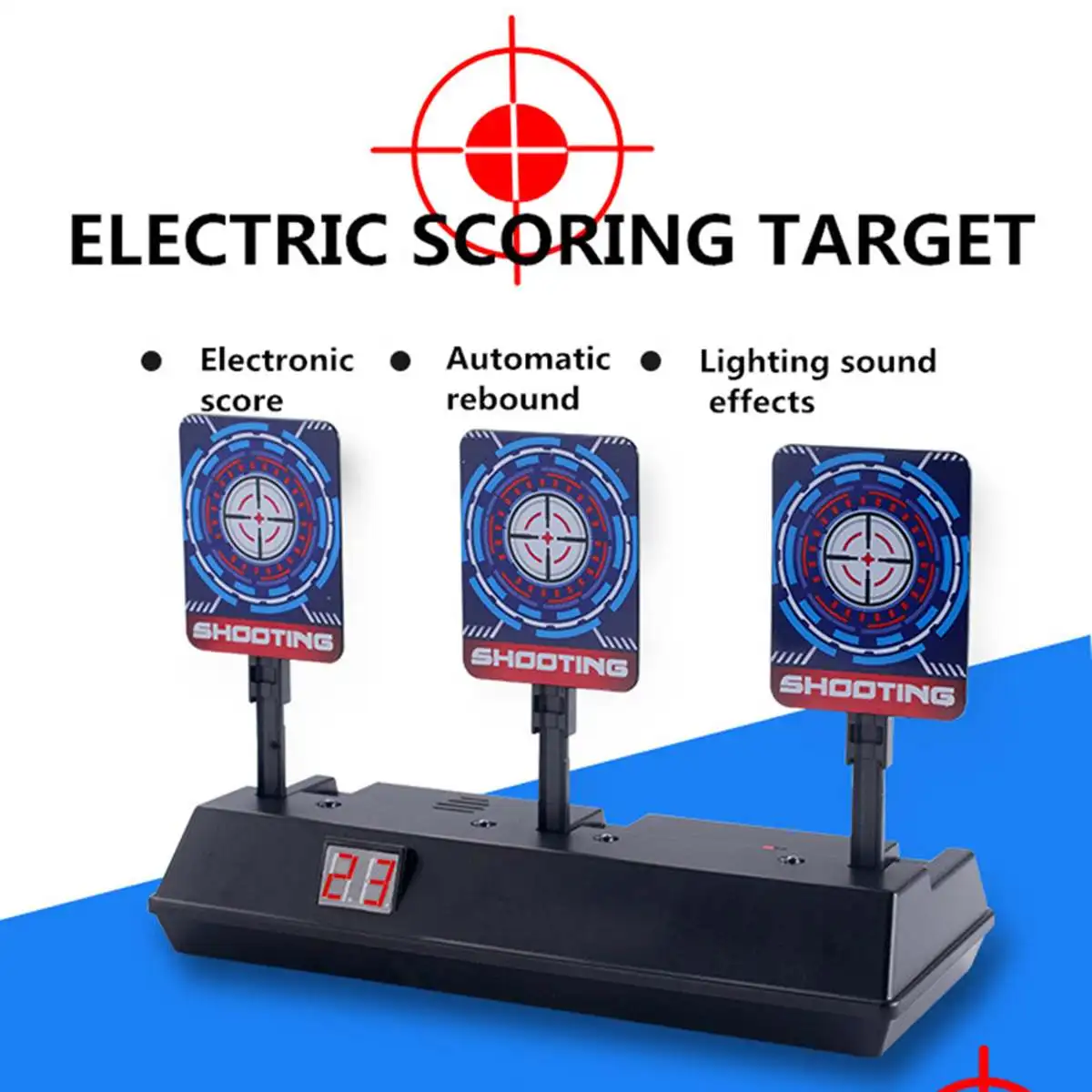 

Precision Scoring Auto-Reset Precision Scoring Target Electric Scoring Shooting Target with Light and Sound Scoring Gun Toys