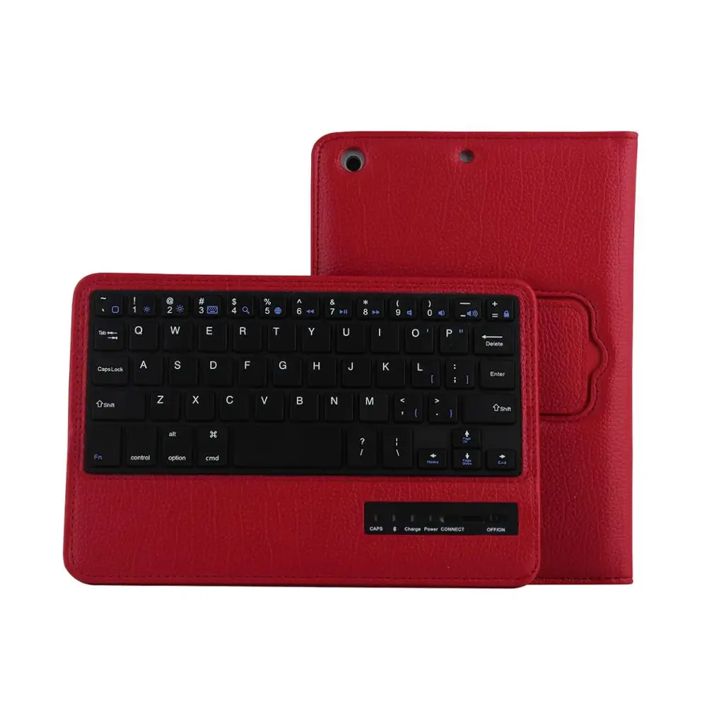 Mini 4-Red Съемная Bluetooth клавиатура для iPad Pro 12,9 дюйма mini 4 для 9,7 дюймового планшета, кожаный защитный чехол, беспроводные клавиатуры - Цвет: Mini 4-Red