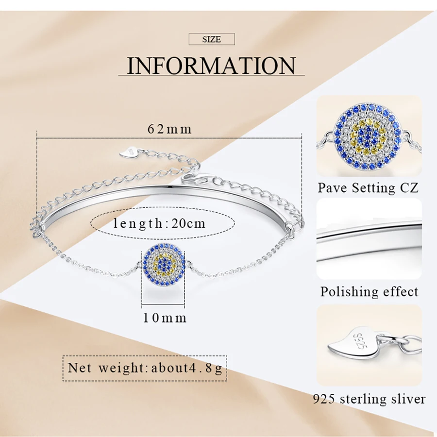 Калетин удача амулеты из стерлингового серебра 925 пробы сглаза браслет круглый
