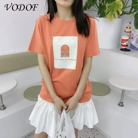 vodof self made sunrise oppression trend pure cotton short sleeved t shirt 2021 new female printed short sleeved t shirt top