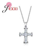 best selling women girls fashion cross charms necklaces 925 sterling silver friendship jewelry accessory necklaces for sale
