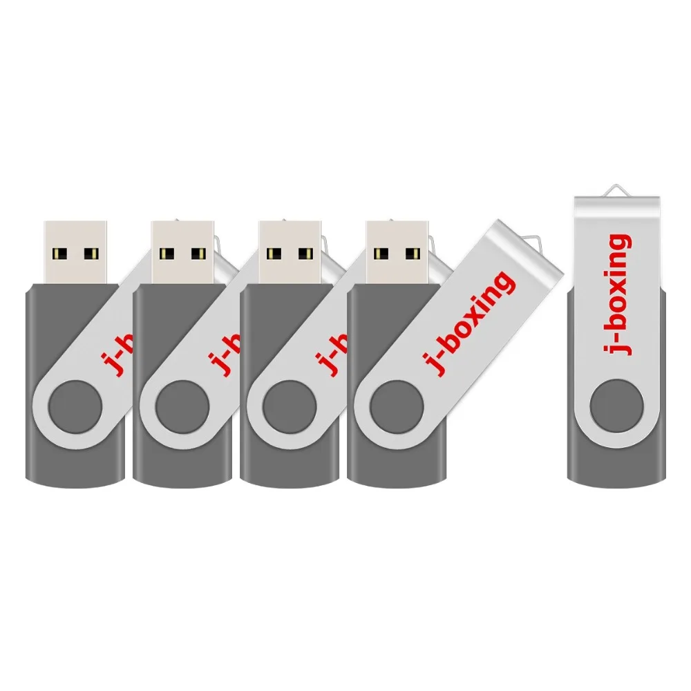 J-боксерские USB флеш-накопители 1 Гб 2 Гб Флешка 4 ГБ 8 ГБ металлическая Флешка с поворотным шарниром 16 ГБ 32 ГБ USB 2,0 карта памяти для ПК 5 шт./лот серый
