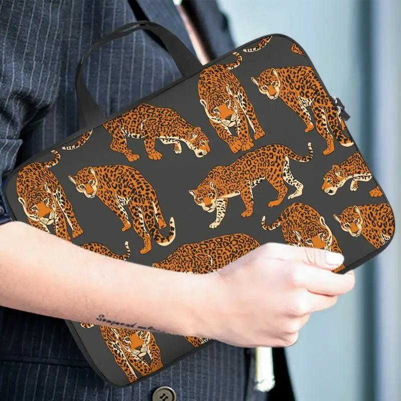 

Brown Animal Leopard Laptop Bag Funny Pattern Laptop Computer Carrying Case Dust-proof Neoprene Tablet Briefcase foinch"]