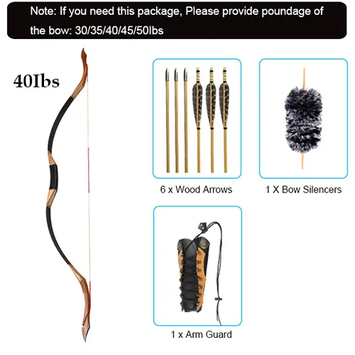 bow set 30-50lbs стрельба из лука ручной работы Рекурсивный лук традиционный длинный лук деревянный охотничий лук стрельба ламинированные новые игры на открытом воздухе - Цвет: bow set