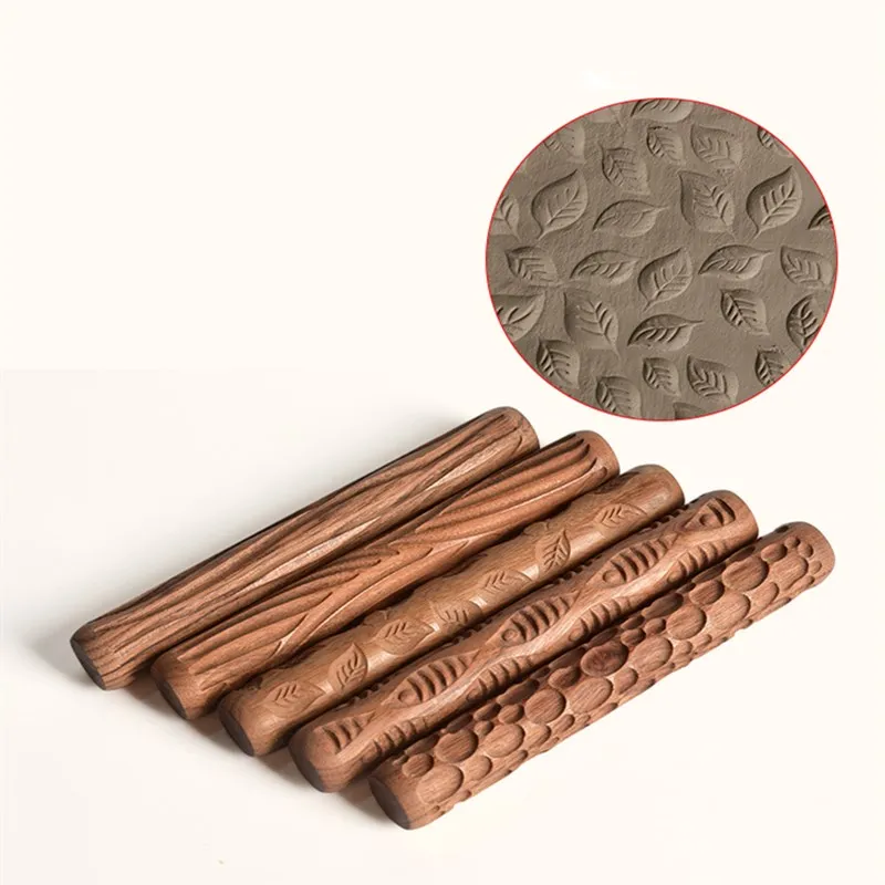 Керамические инструменты деревянная текстурная глина рельефный стержень узор