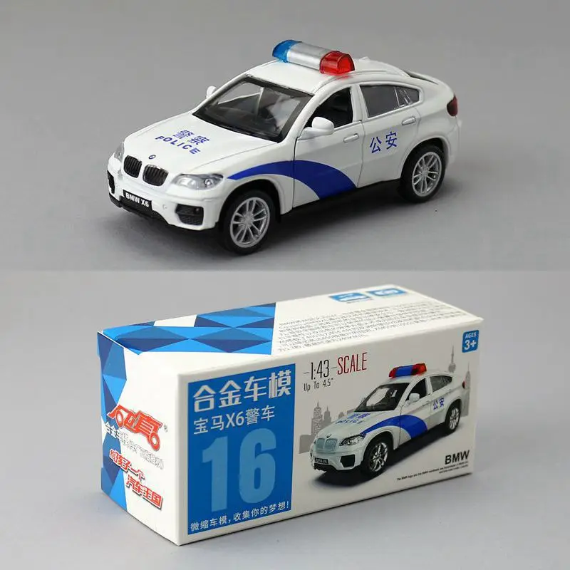 1:43 Масштаб BMWX6 AudiQ7 полицейская модель автомобиля из сплава отлитый под давлением