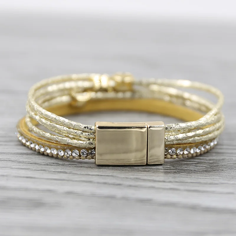 STRATHSPEY черный/золотой Многослойный кожаный браслет жизнь браслеты с деревом