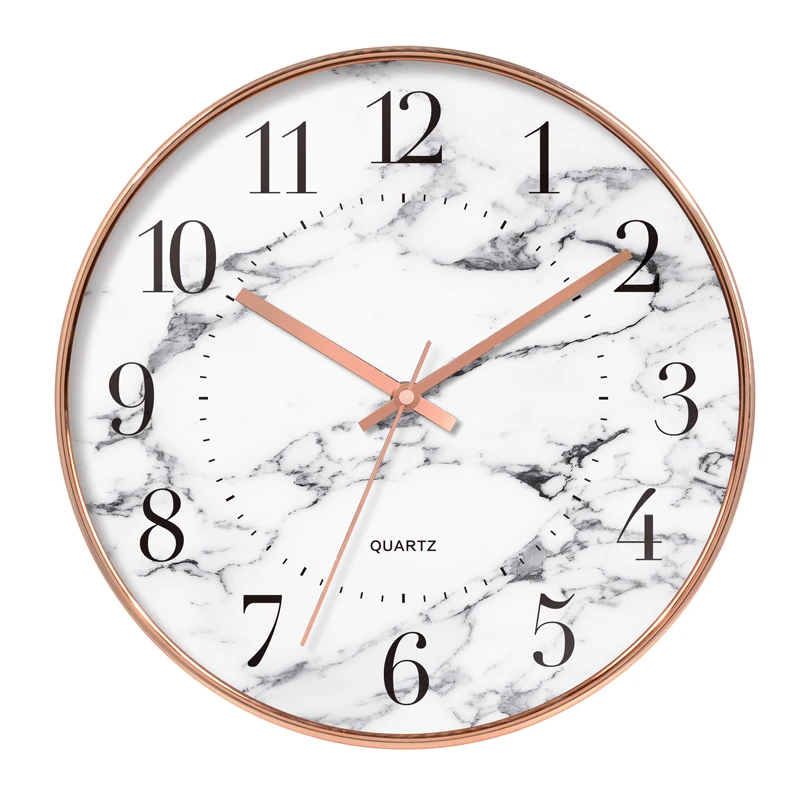 Золотые металлические настенные часы современные большие бесшумные для