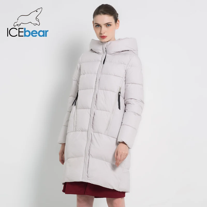 ICEbear 2019 Новая зимняя женская куртка высокого качества Женская с капюшоном марка