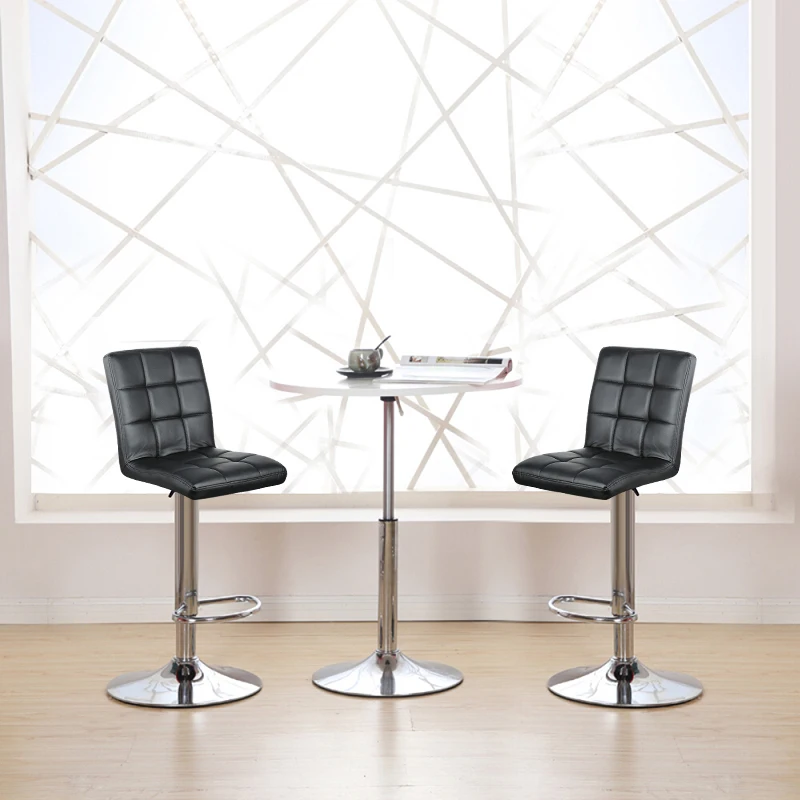 

2 шт., кожаные поворотные барные стулья, регулируемые по высоте