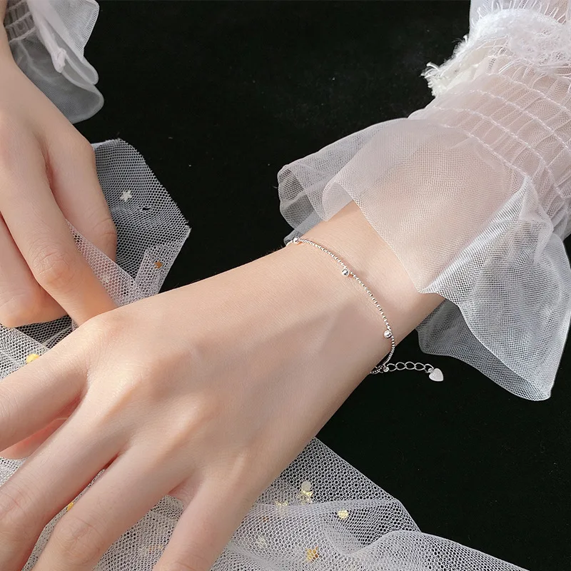 Женский браслет из серебра 19 5 пробы с бусинами | Украшения и аксессуары