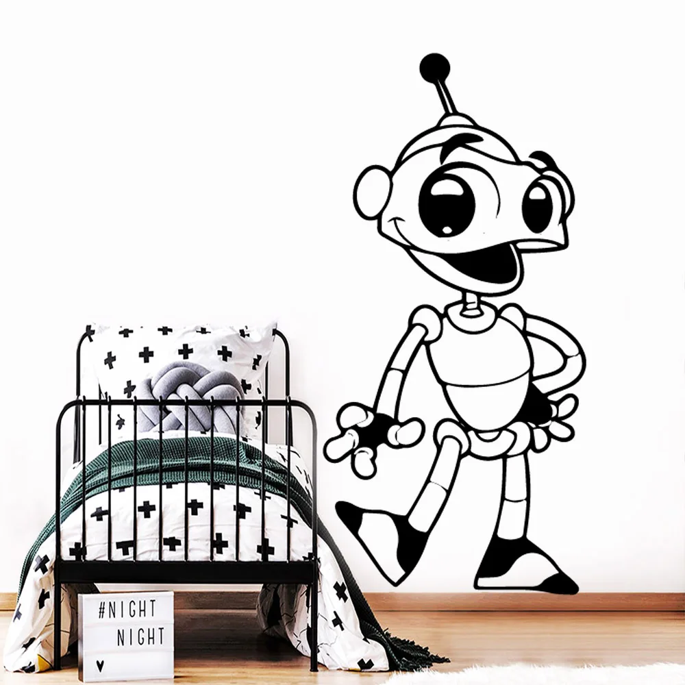 Наклейка Настенная в виде робота модное украшение для гостиной спальни домашний
