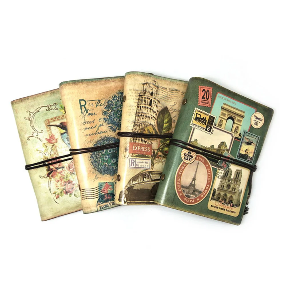 

Retro Vintage Travel Journal Notebook Classic Leather PU Loose Leaf Refillable With Zipper Pocket (002 Type)