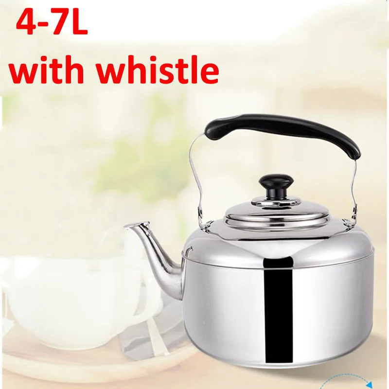 Прямая нержавеющая сталь пианино звук чайник большой емкости свисток газовая