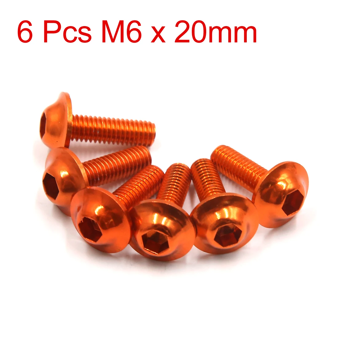 X Autohaux 6/8/10/15/20 шт. M6 x 20 мм оранжевые шестигранные болты для обтекателя номерного