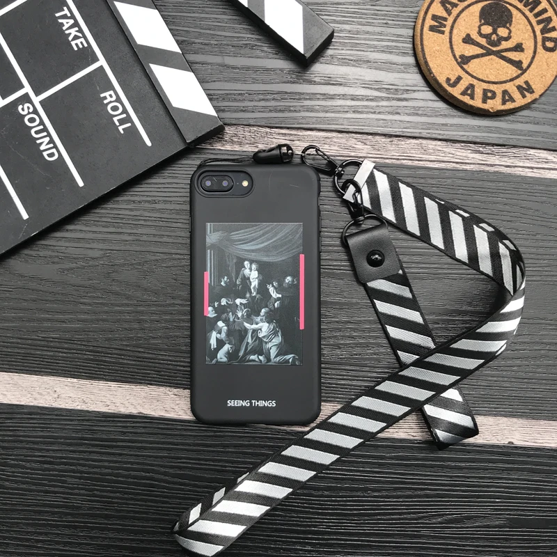 Art classic retro Opera painting cover case for ipho0ne 10 x xr xs max 6 6s 7 8 Plus Soft Silicon lanyard Crossing phone cases |