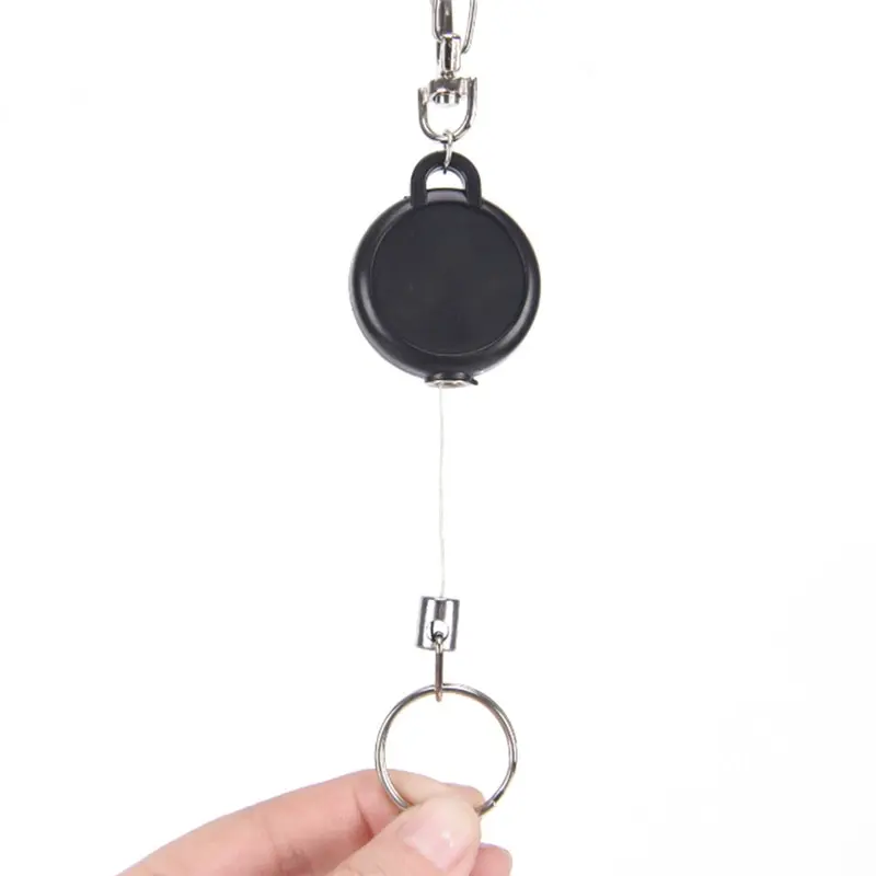 Retractable Keychain Badge Reel Recoil Ski Pass ID Card Holder Key Ring Chain Steel Cord Bag Accessories 60cm | Багаж и сумки