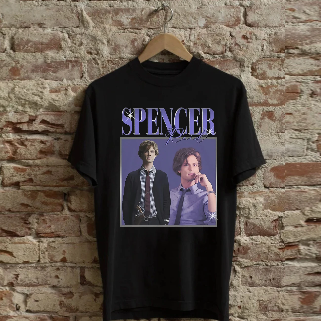 

Vintage Spencer Reid T-shirt Criminal Minds TV Series Homage T-shirt Matthew Gray Gubler Tees Tv Show Inspired Fans Tees