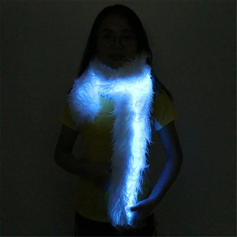 Светодиодный шарф светильник боа светящийся мигает веселье новинка шарфы для