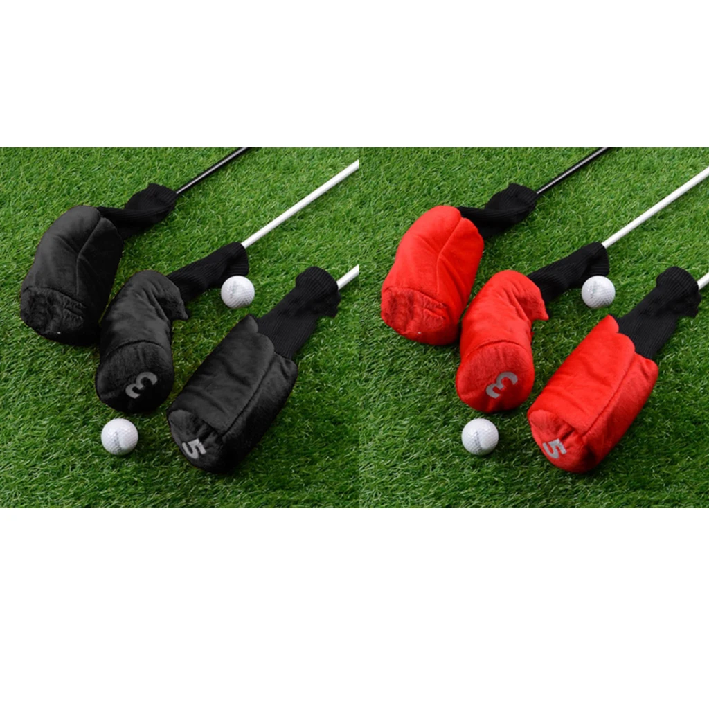 2 Set Long Neck Golf Club Head Cover Wood Driver Headcover Sleeve Bag with Number Print (1 3 5) | Спорт и развлечения