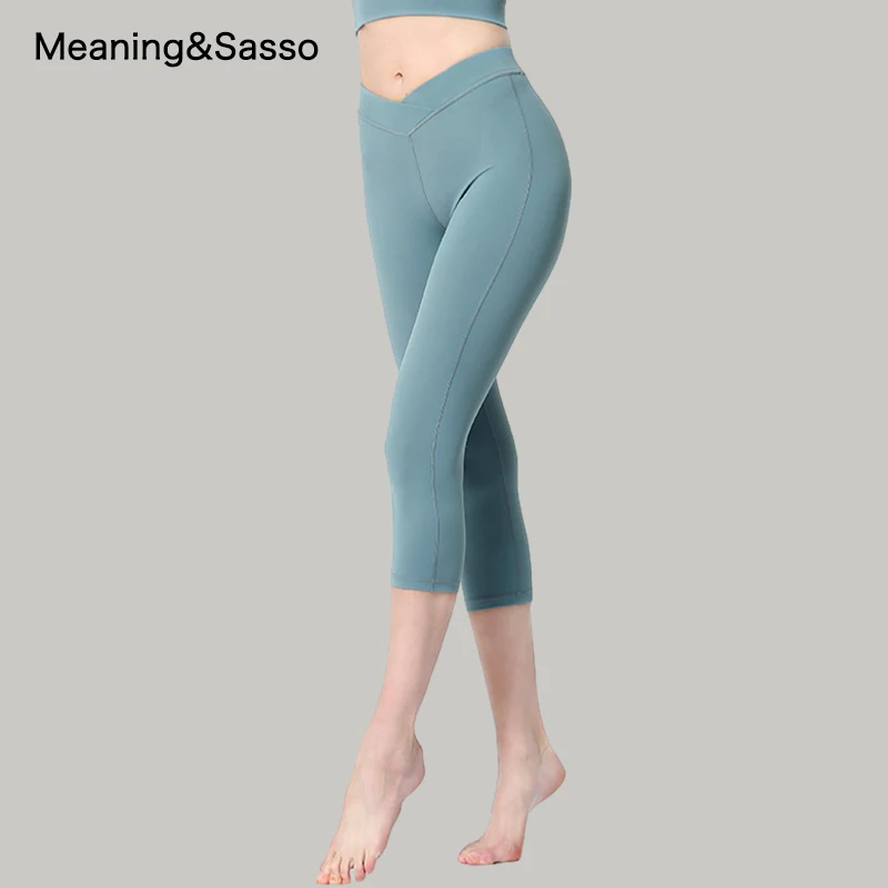 Для Женщин Йога Штаны Нейлон Леггинсы длиной до щиколотки с высокой талией брюки