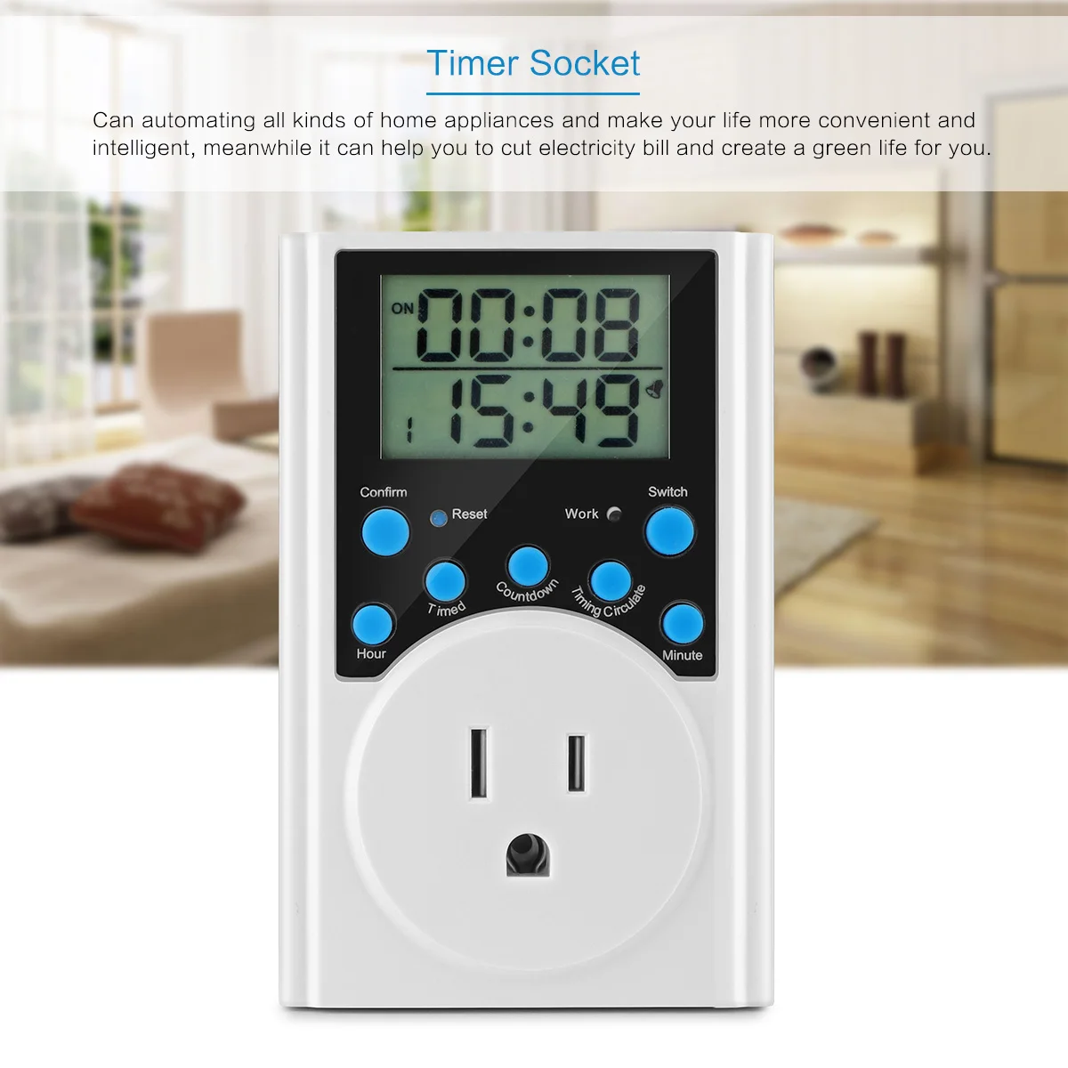 Многофункциональная настенная розетка с таймером 15 А 24 часа ежедневная