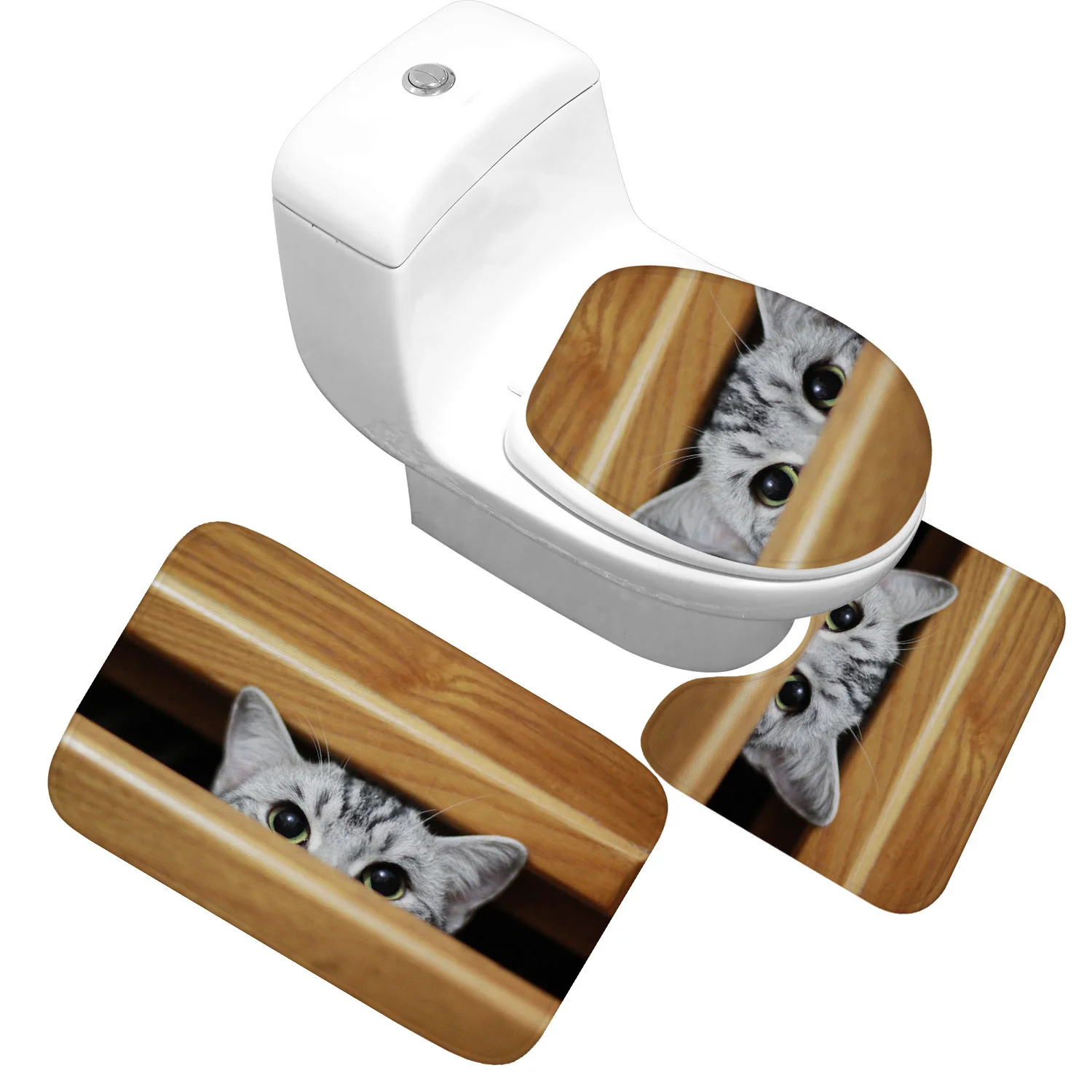 Zeegle коврик из микрофибры с принтом кошки для ванной комнаты туалета душевой