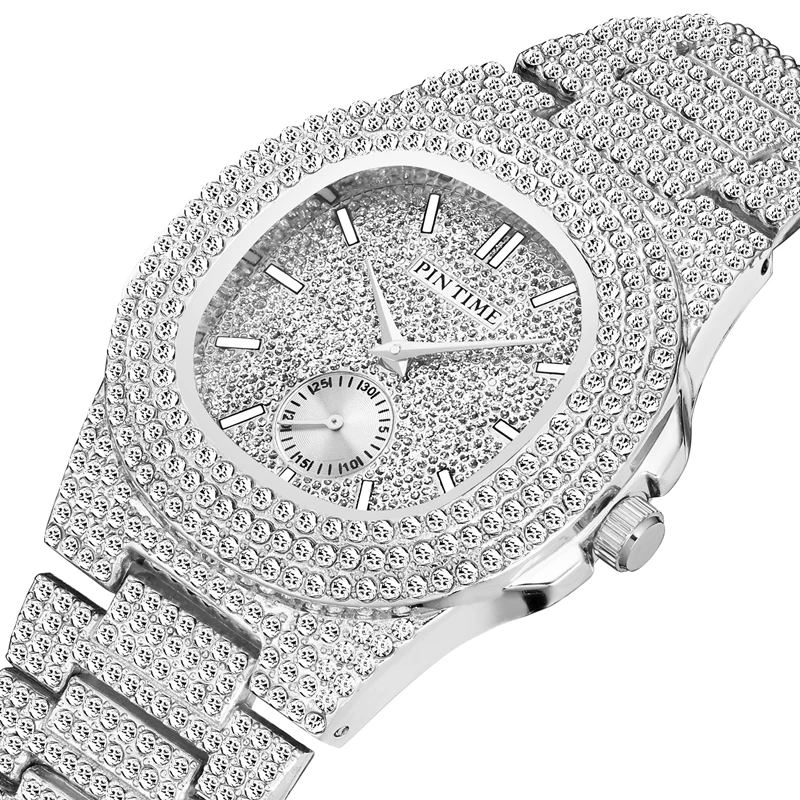 

Hip Hop Diamond Watch Men Fashion Gold Iced Out Mens Watches Top Brand Luxury Steel Clock Reloj Hombre Relogio Masculino Montre