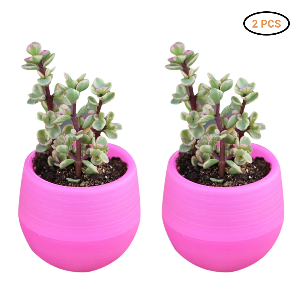 Мини цветочный горшок пластиковый круглый зеленый для сада офиса дома