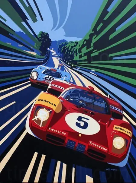 Постер LE MANS с гоночными автомобилями 24 часа настенная Картина на холсте для