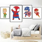 Картина на холсте с изображением Человека-паука в скандинавском стиле, Постер для детской комнаты, настенные картины для детской спальни, домашний декор без рамы