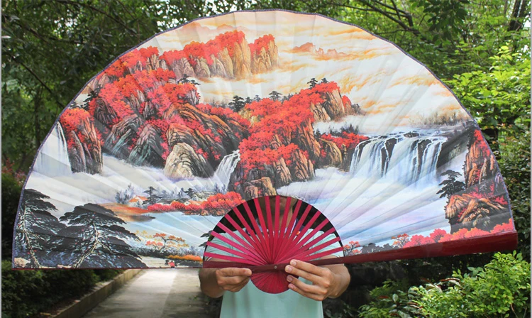 Китайский большой подвесной декоративный веер подарок складной мир пять