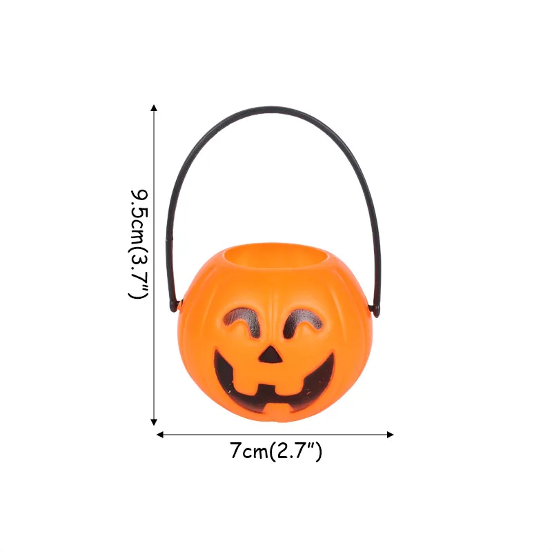 

5/10pcs 2021 Mini Halloween Portable Pumpkin Bucket Children Trick or Treat Candy Pail Holder Halloween party Favors kids gift