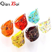 QianBei Wholesale 24pcs Lots Fashion Art Painting Pattern Series Ring Glass Crystal Charm Men Women Ring Party