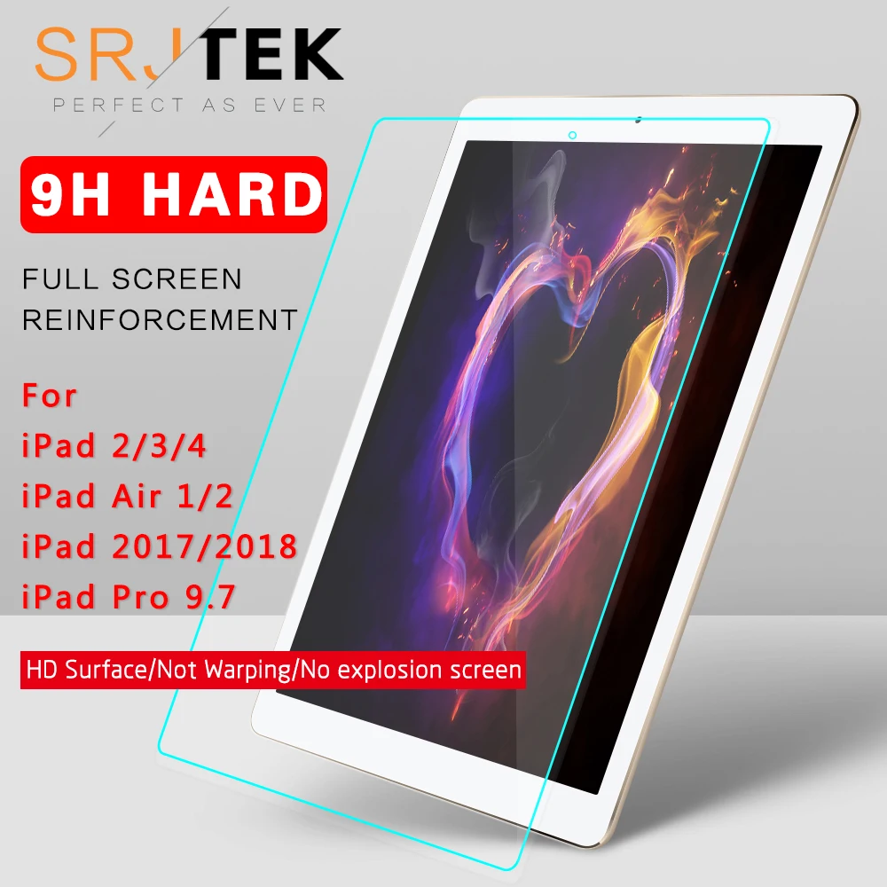 

9,7 "протектор экрана из закаленного стекла для iPad Air 1 2 стекла для iPad 2, 3, 4, 5, 6, планшет HD из закаленного стекла для iPad Pro 9,7 iPad 2017 2018