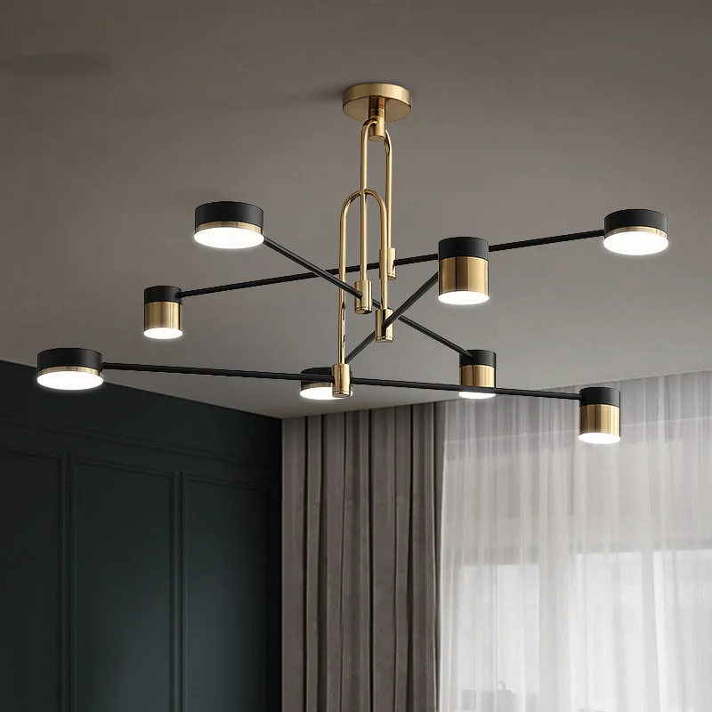

Creative gold black chandelier lights LED metal light fixture For Home dining room Decoration Heads home decor luxury light