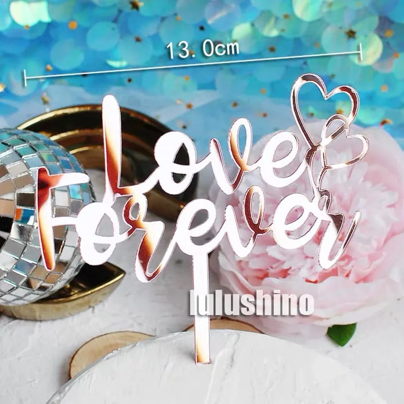 Сердце/Роза/буквы Топпер для торта С Днем Рождения золото серебро розовое Торт