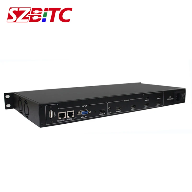 SZBITC видео настенный контроллер 2x3 HDMI сплиттер 1 в 6 180 Вращение RS232 с пультом