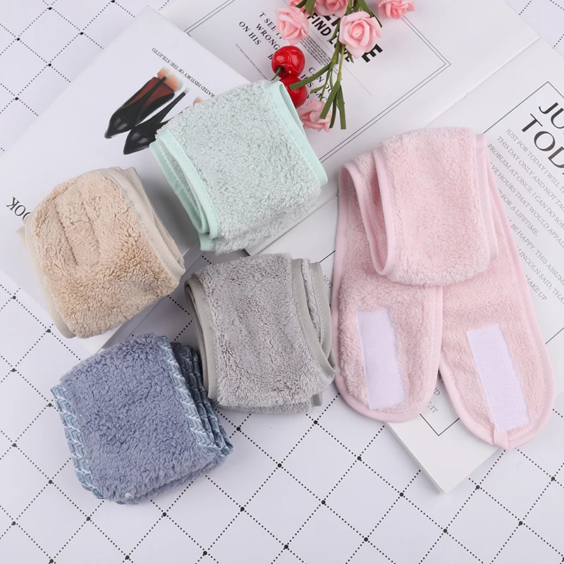 

1PC Cleaning Cloth Hair Acessories Adjustable Facial Hairband Makeup Head Band Toweling Hair Wrap Shower Caps Stretch Towel