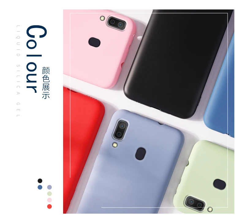 Чехол HATOLY для Samsung Galaxy A30 чехлы из жидкого силикона A305F/DS тонкий мягкий чехол ТПУ и