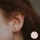 Женские серьги-гвоздики ROXI из стерлингового серебра 925 пробы с блестящим цирконием, Хрустальный пирсинг с геометрическим рядом, Подарочная бижутерия в Корейском стиле