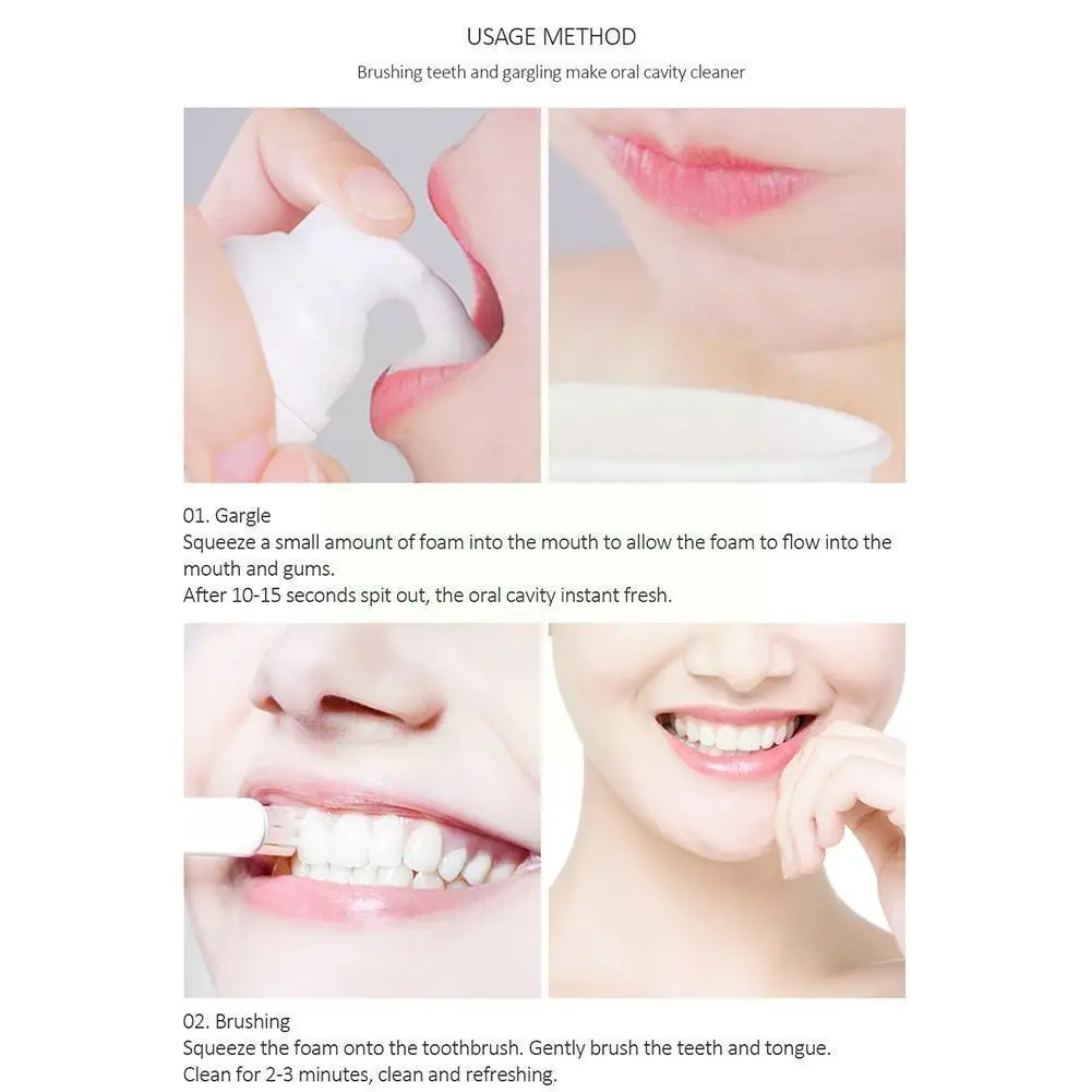 

Tooth Whitening Cleaning Mousse Remove Plaque Stains Care 60ml Dental Toothpaste Odor Bright Breath Tool Teeth T8r5