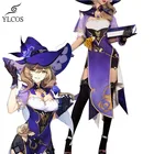 Genshin воздействия костюмы Лиза Косплэй Хэллоуин Вечерние игры платье для Для женщин костюм для девочек